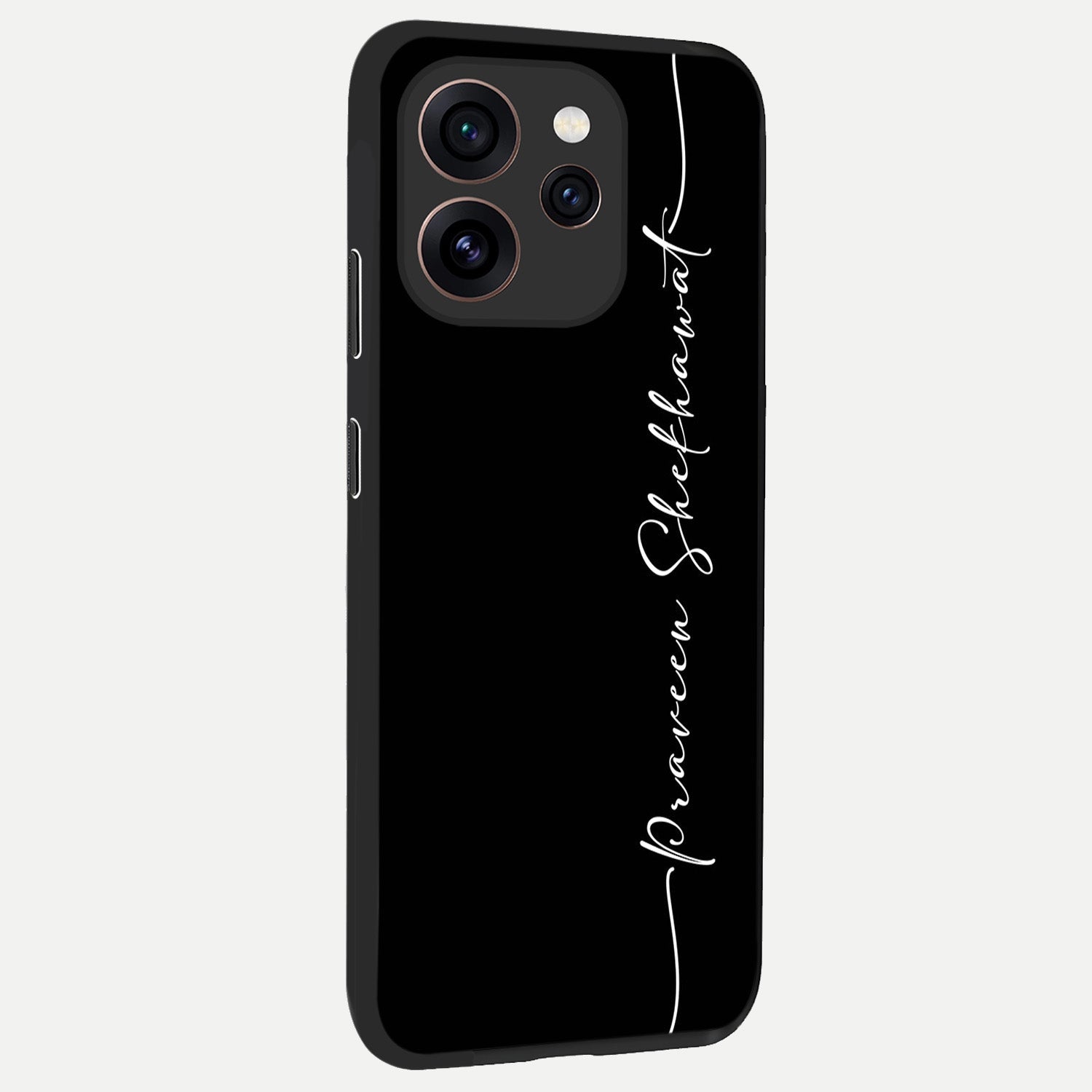  Black Tune Custom Name back cover For Oppo Reno 15 Pro slim fit glass case with vibrant aesthetic design