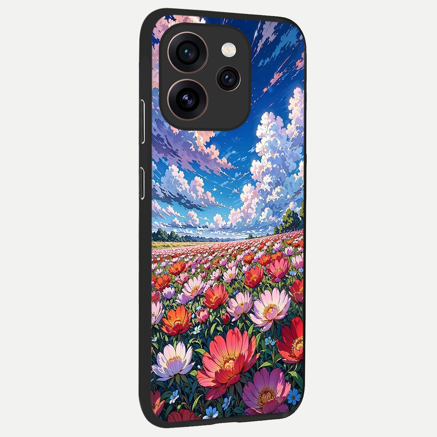  Blossom Sky Field back cover For Oppo Reno 15 Pro slim fit glass case with vibrant aesthetic design