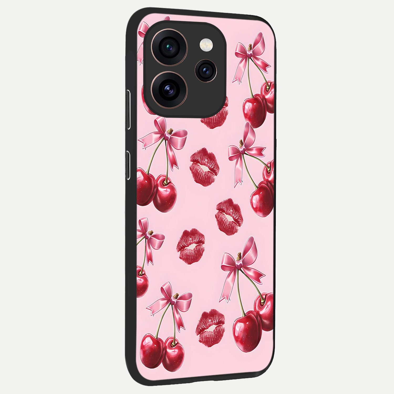  Cherry With Lips back cover For Oppo Reno 15 Pro slim fit glass case with vibrant aesthetic design