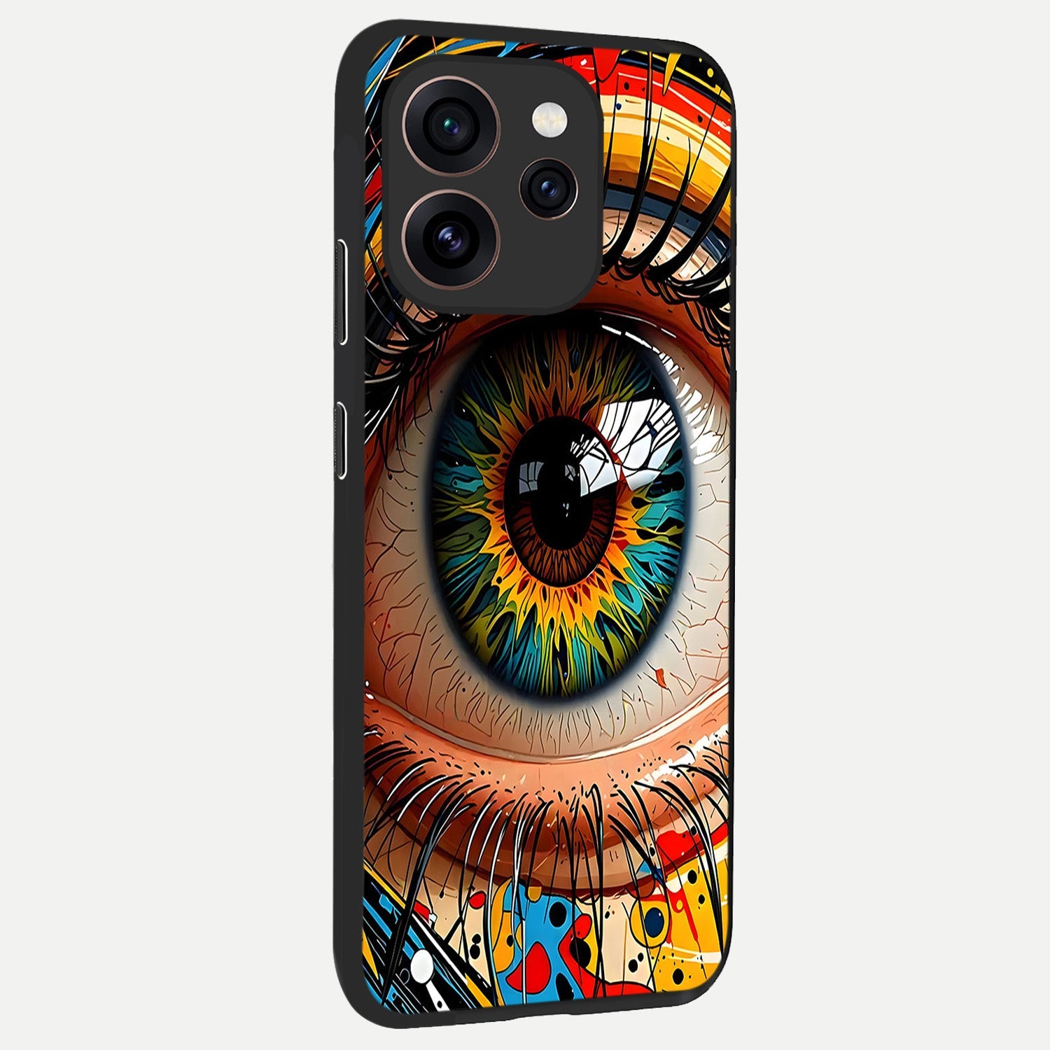  Colorful Eye back cover For Oppo Reno 15 Pro slim fit glass case with vibrant aesthetic design