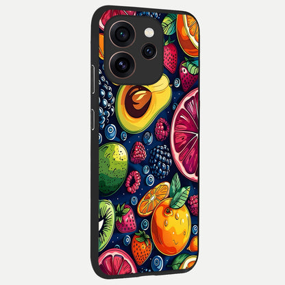  Cute Fruits Art back cover For Oppo Reno 15 Pro slim fit glass case with vibrant aesthetic design