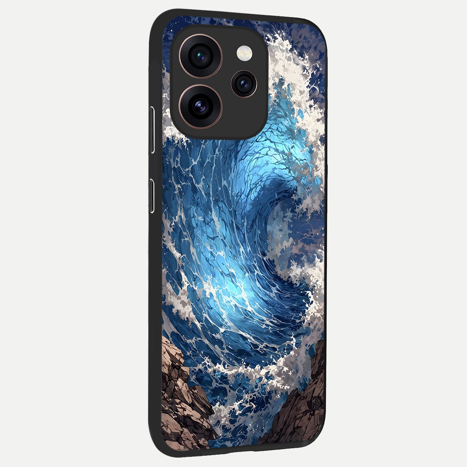  Giant Ocean Wave back cover For Oppo Reno 15 Pro slim fit glass case with vibrant aesthetic design
