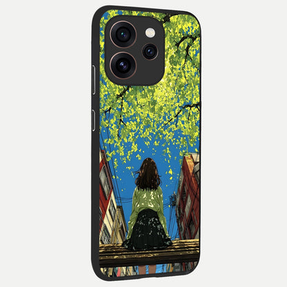  Golden Leaves Glow back cover For Oppo Reno 15 Pro slim fit glass case with vibrant aesthetic design