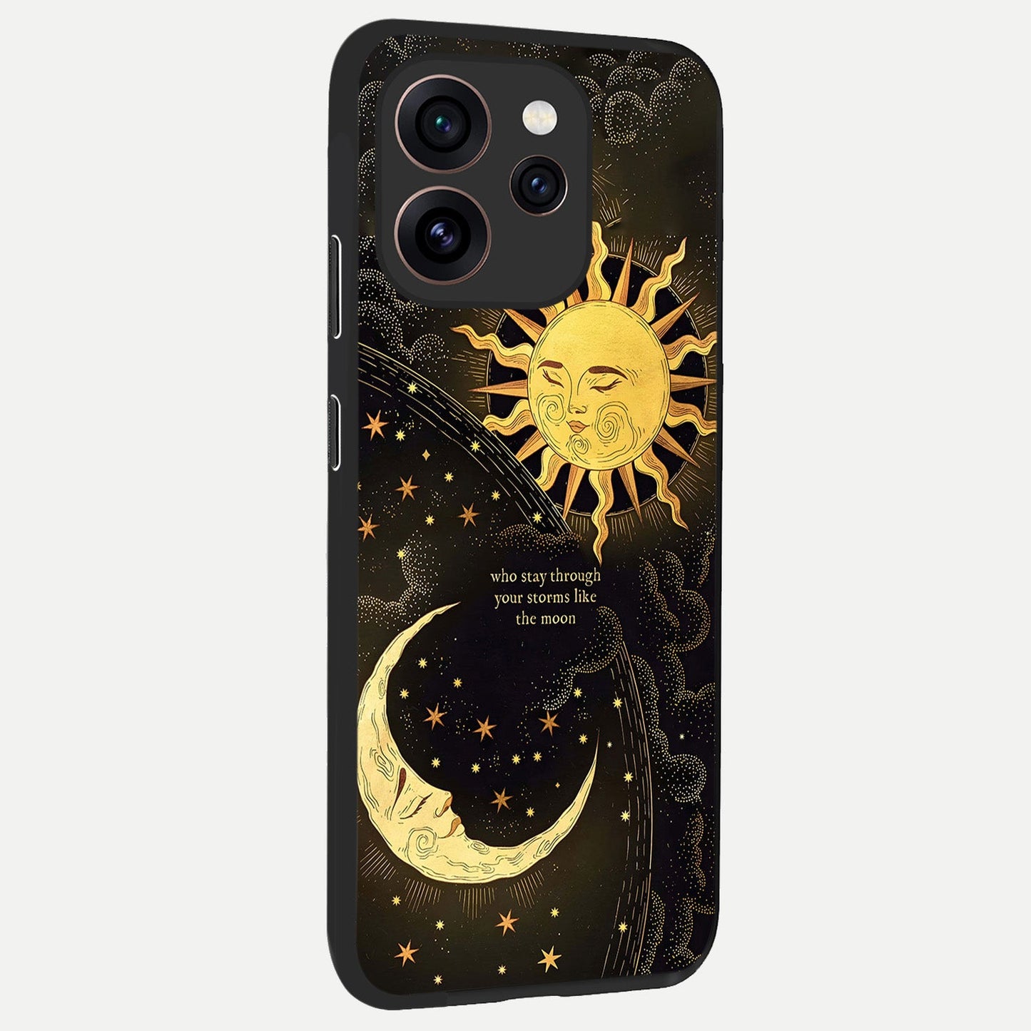  Golden Lunar Love back cover For Oppo Reno 15 Pro slim fit glass case with vibrant aesthetic design