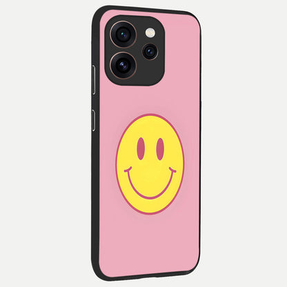  Happy Pink Mood back cover For Oppo Reno 15 Pro slim fit glass case with vibrant aesthetic design
