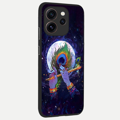  Krishna Hands Art back cover For Oppo Reno 15 Pro slim fit glass case with vibrant aesthetic design