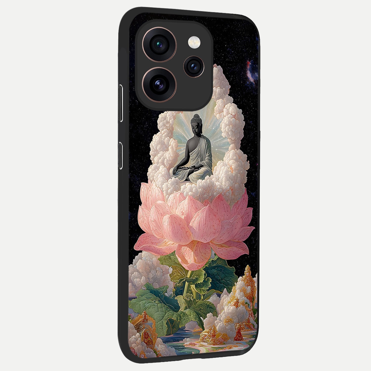  Lotus Divine Peace back cover For Oppo Reno 15 Pro slim fit glass case with vibrant aesthetic design
