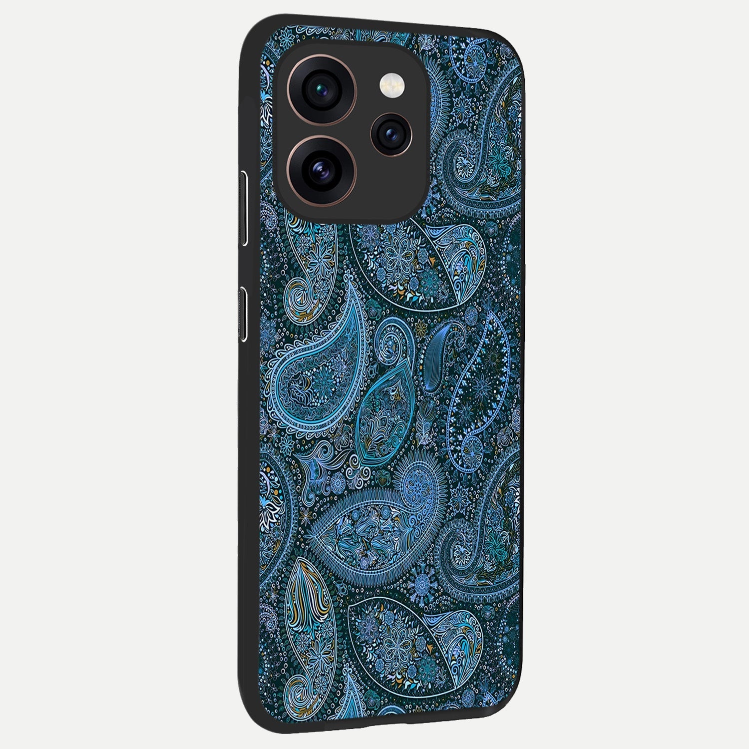  Midnight Paisley Glow back cover For Oppo Reno 15 Pro slim fit glass case with vibrant aesthetic design