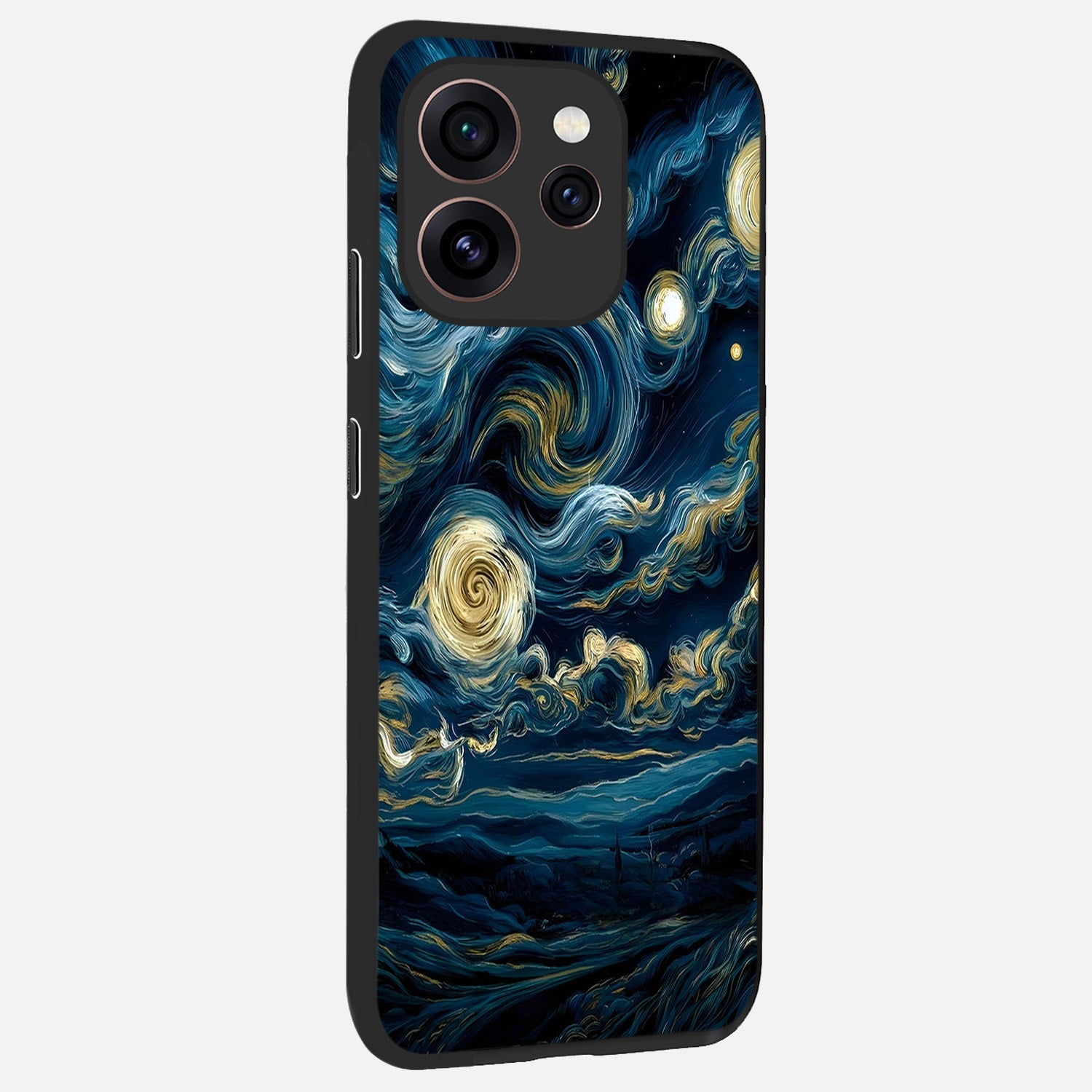  Midnight Sky Whirl back cover For Oppo Reno 15 Pro slim fit glass case with vibrant aesthetic design