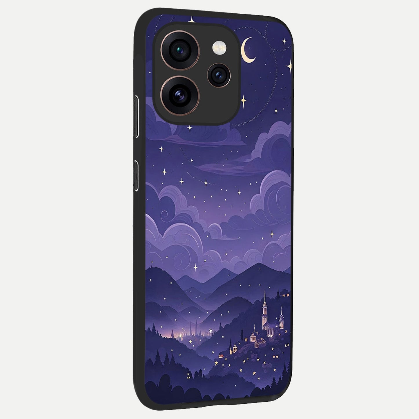  Minimal Night View back cover For Oppo Reno 15 Pro slim fit glass case with vibrant aesthetic design