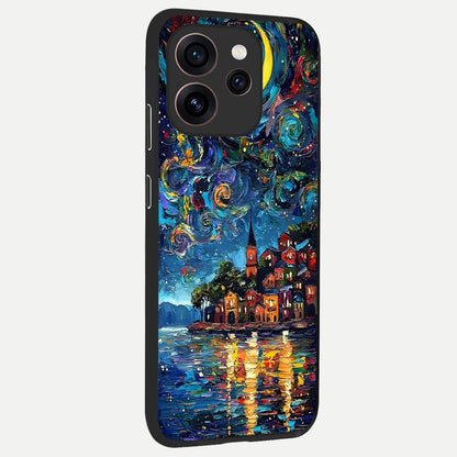  Moonlight Harbor Glow back cover For Oppo Reno 15 Pro slim fit glass case with vibrant aesthetic design