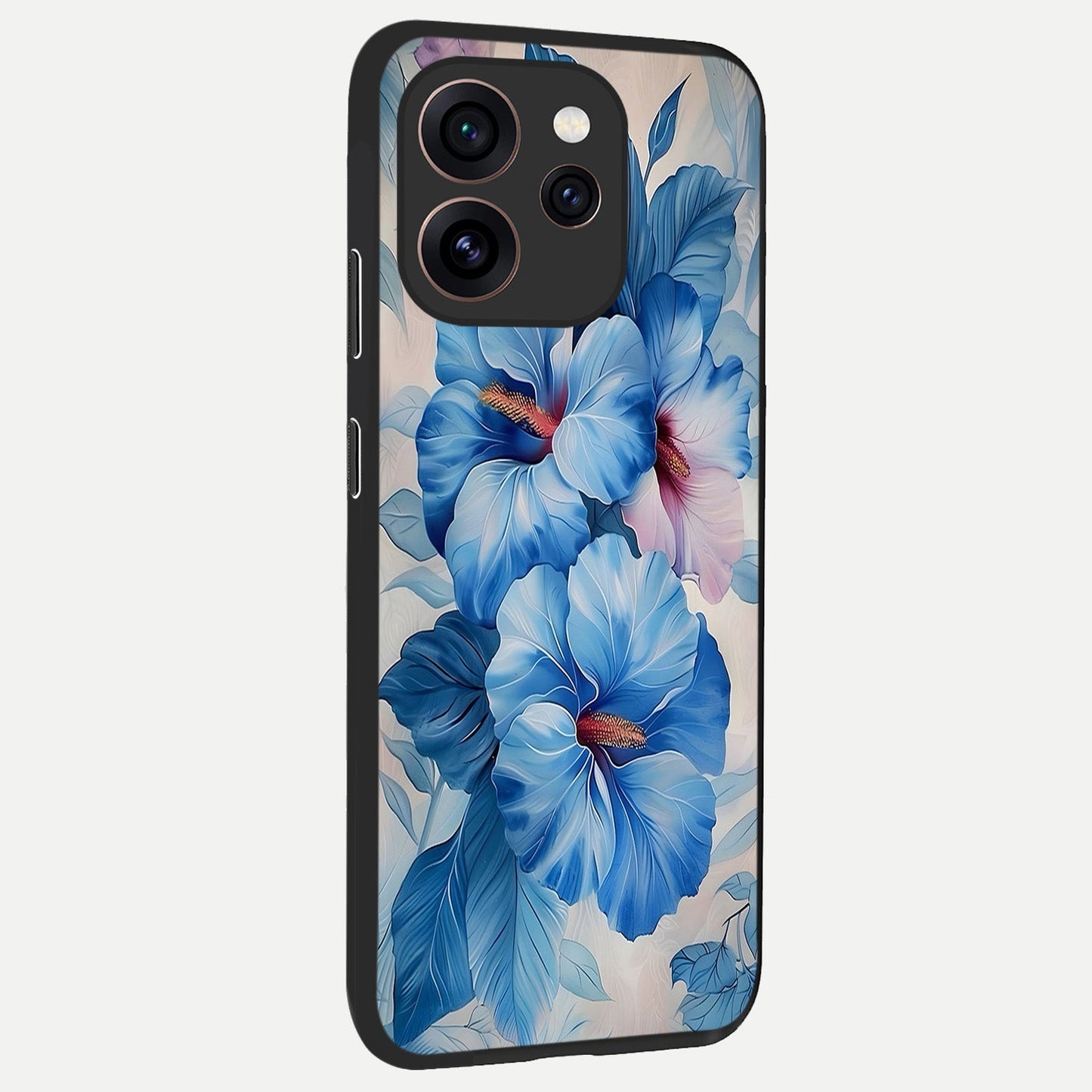  Ocean Hibiscus Grace back cover For Oppo Reno 15 Pro slim fit glass case with vibrant aesthetic design