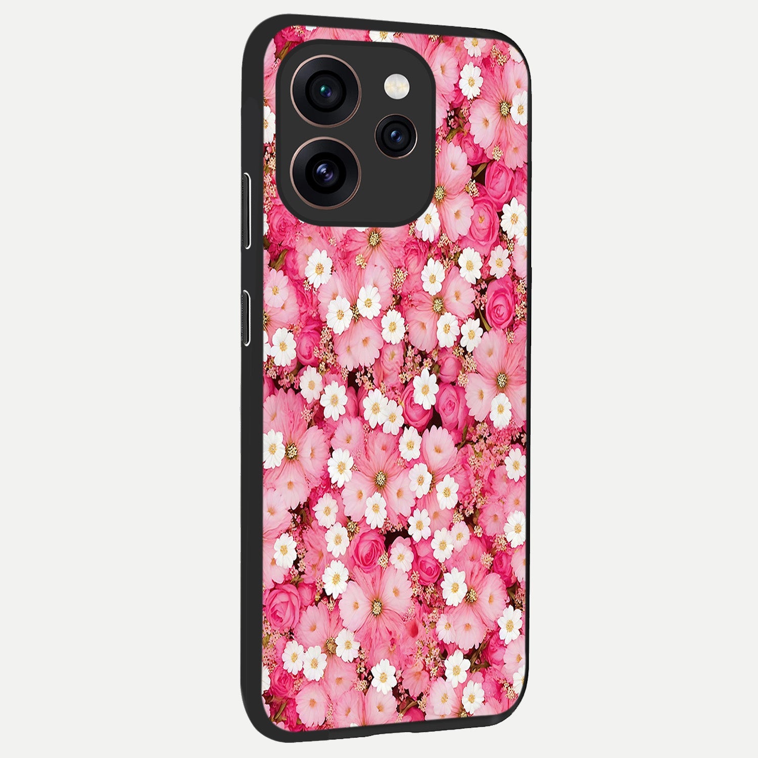  Pink Daisy Bliss back cover For Oppo Reno 15 Pro slim fit glass case with vibrant aesthetic design
