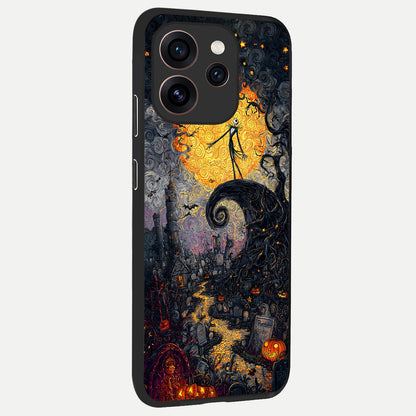  Pumpkin Moon Night back cover For Oppo Reno 15 Pro slim fit glass case with vibrant aesthetic design