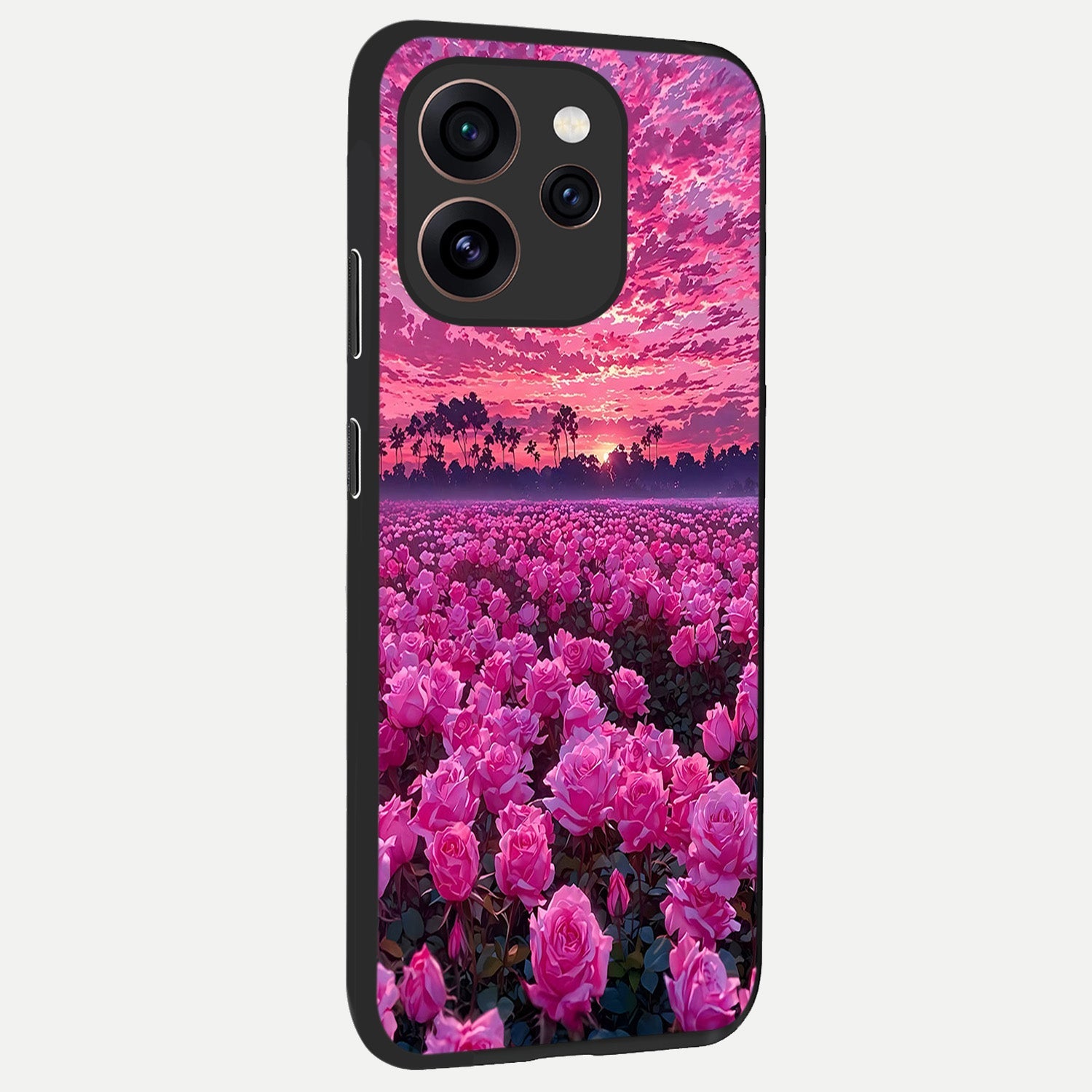  Rose Sunset Valley back cover For Oppo Reno 15 Pro slim fit glass case with vibrant aesthetic design