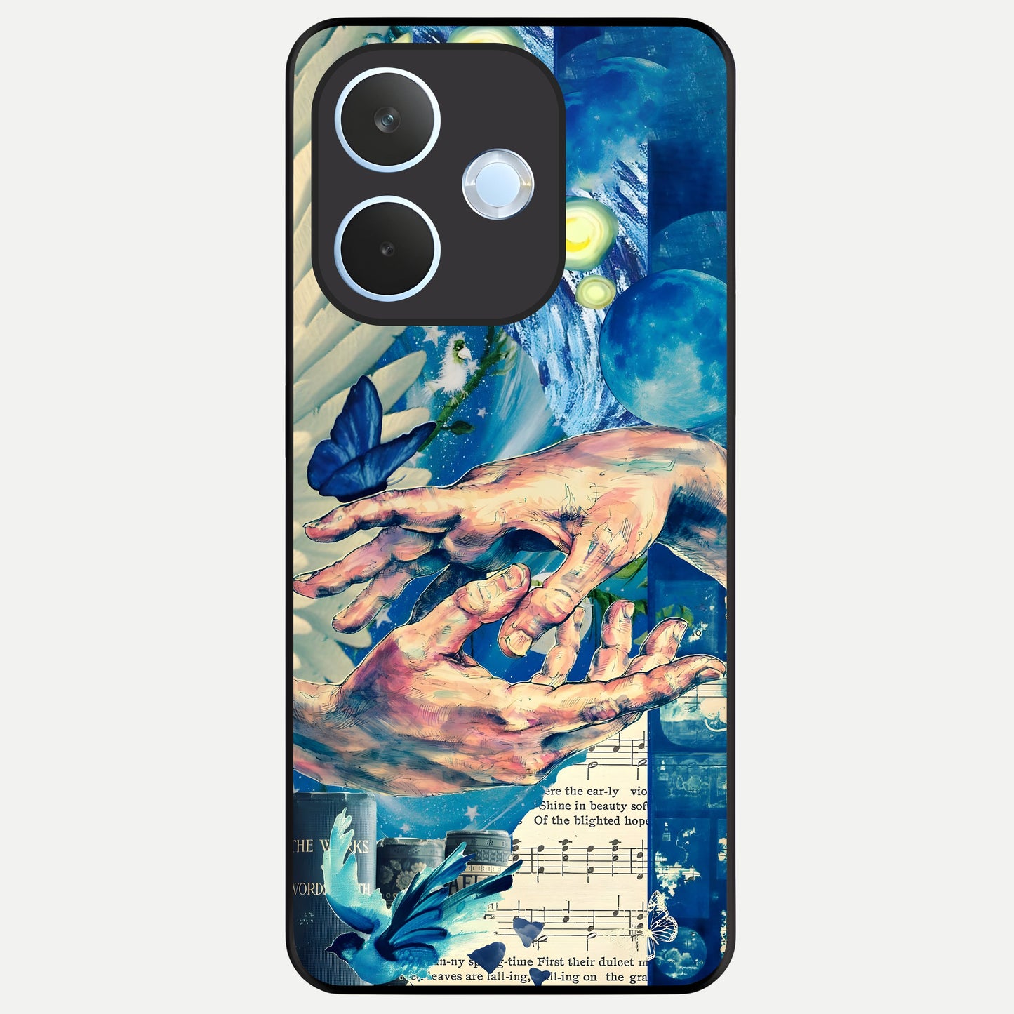  Aesthetic Divider Glass Case For Oppo Reno 15 Pro mini back cover – full design glossy printed glass finish