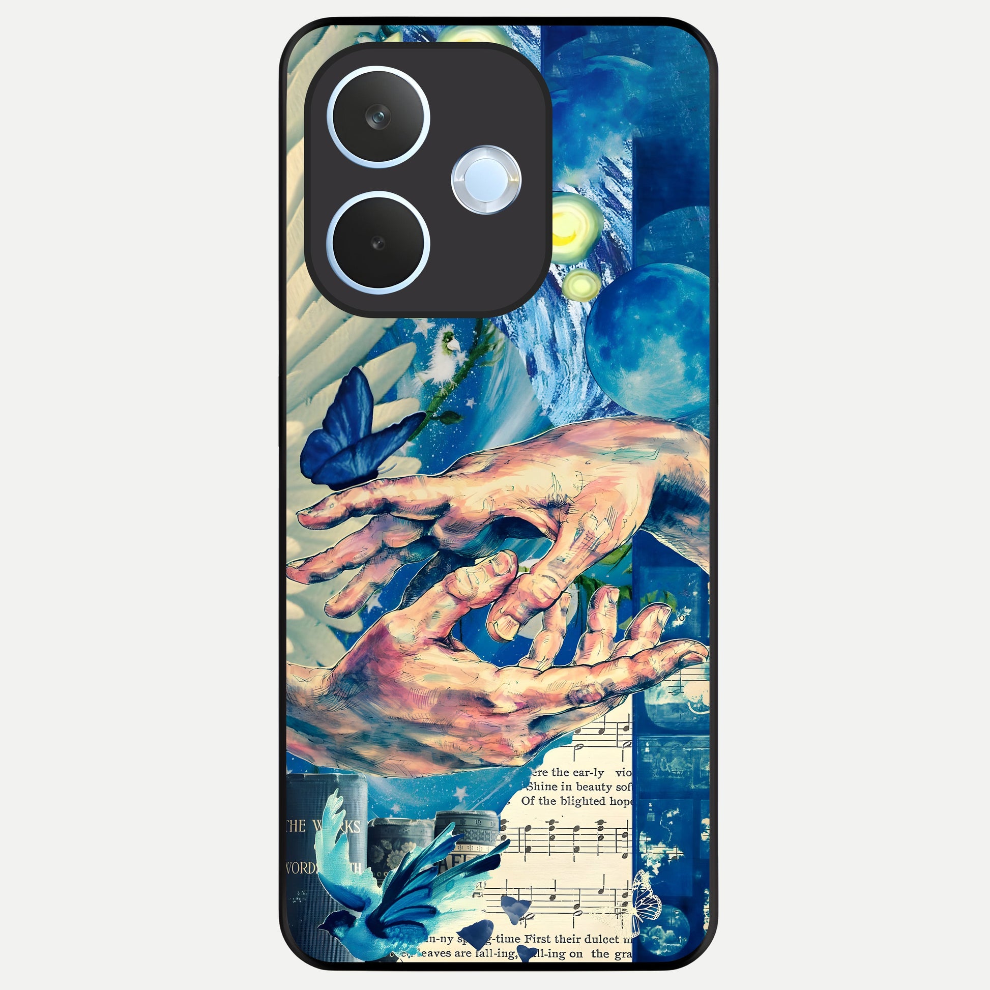  Aesthetic Divider Glass Case For Oppo Reno 15 Pro mini back cover – full design glossy printed glass finish