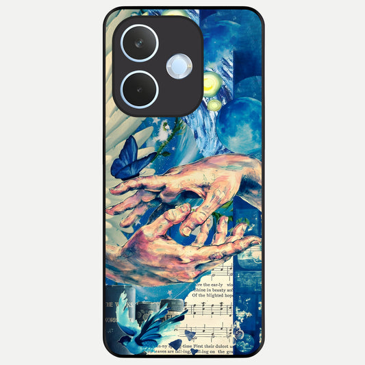  Aesthetic Divider Glass Case For Oppo Reno 15 Pro mini back cover – full design glossy printed glass finish