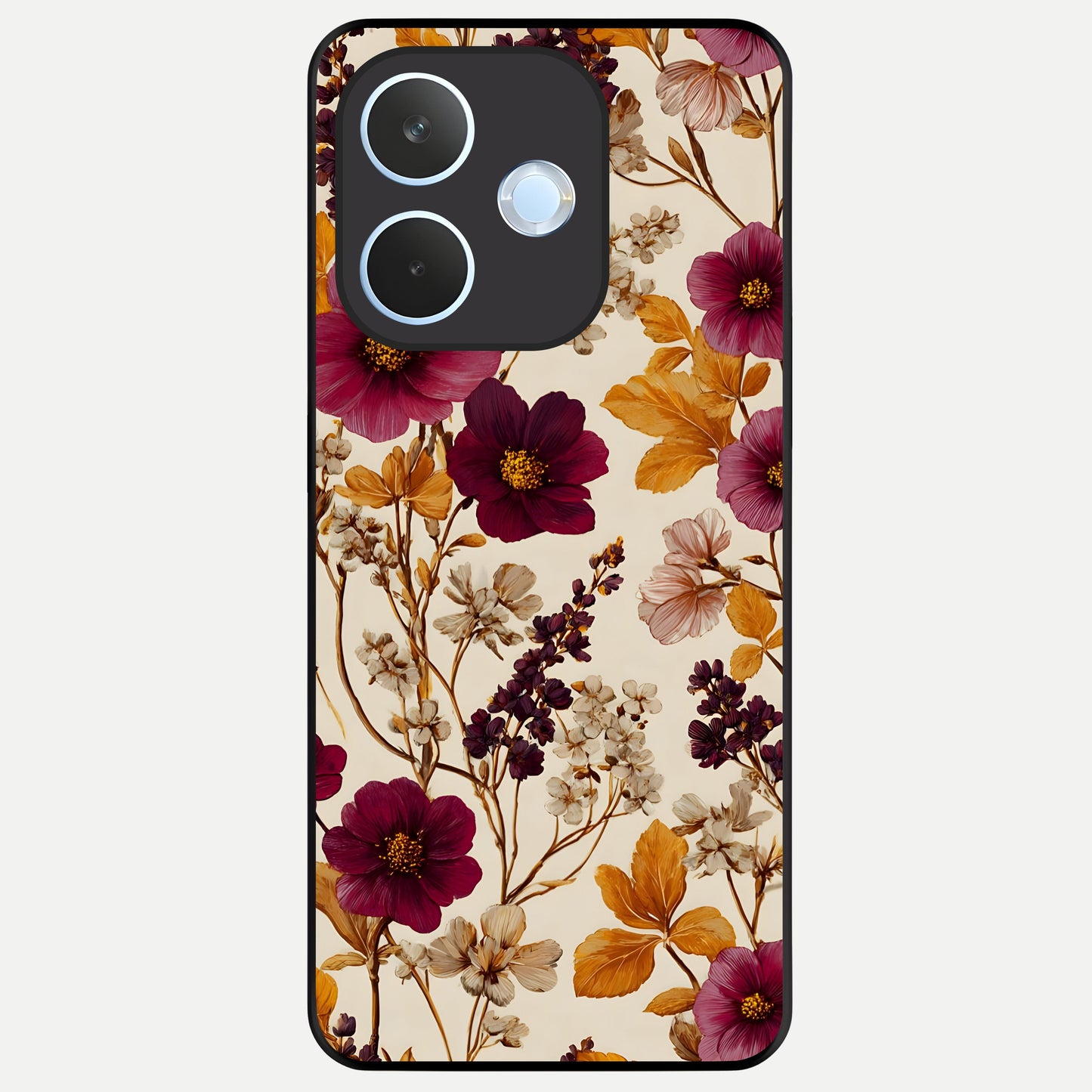  Autumn Wine Bloom Glass Case For Oppo Reno 15 Pro mini back cover – full design glossy printed glass finish