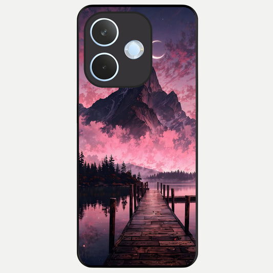  Beautiful Mountain View Glass Case For Oppo Reno 15 Pro mini back cover – full design glossy printed glass finish