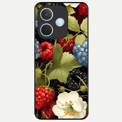  Berry Bloom Charm Glass Case For Oppo Reno 15 Pro mini back cover – full design glossy printed glass finish