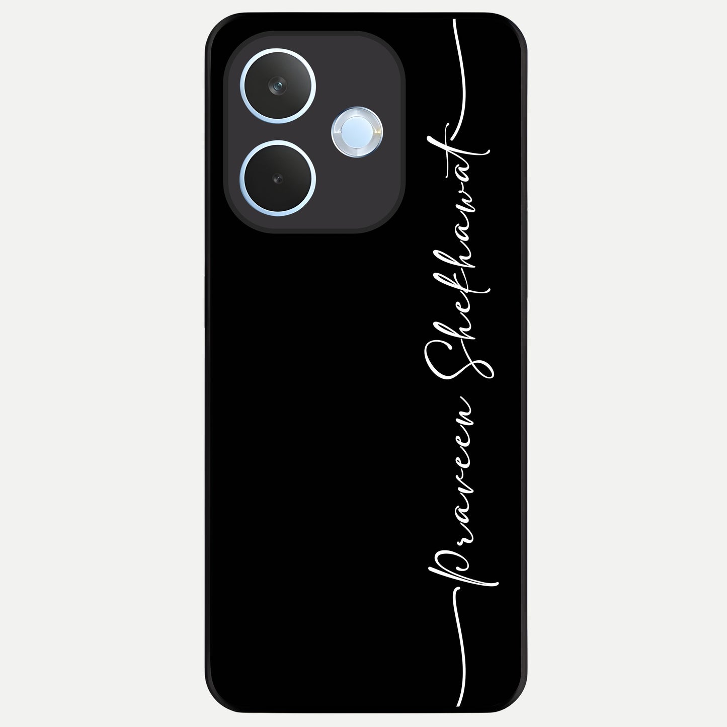  Black Tune Custom Name Glass Case For Oppo Reno 15 Pro mini back cover – full design glossy printed glass finish