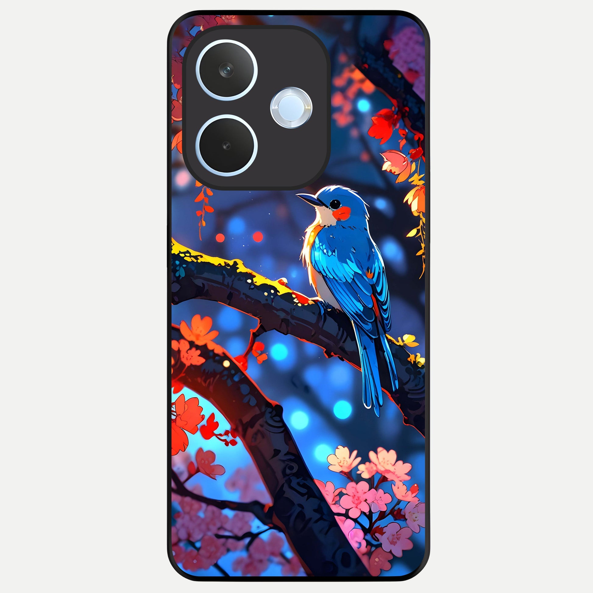  Blooming Water Drift Glass Case For Oppo Reno 15 Pro mini back cover – full design glossy printed glass finish