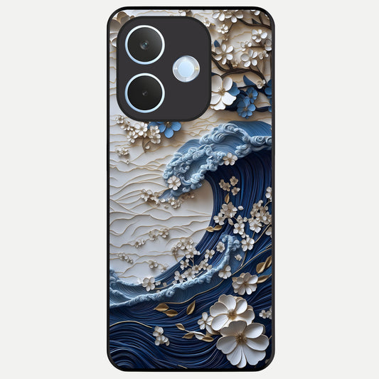  Blossom Wave Art Glass Case For Oppo Reno 15 Pro mini back cover – full design glossy printed glass finish