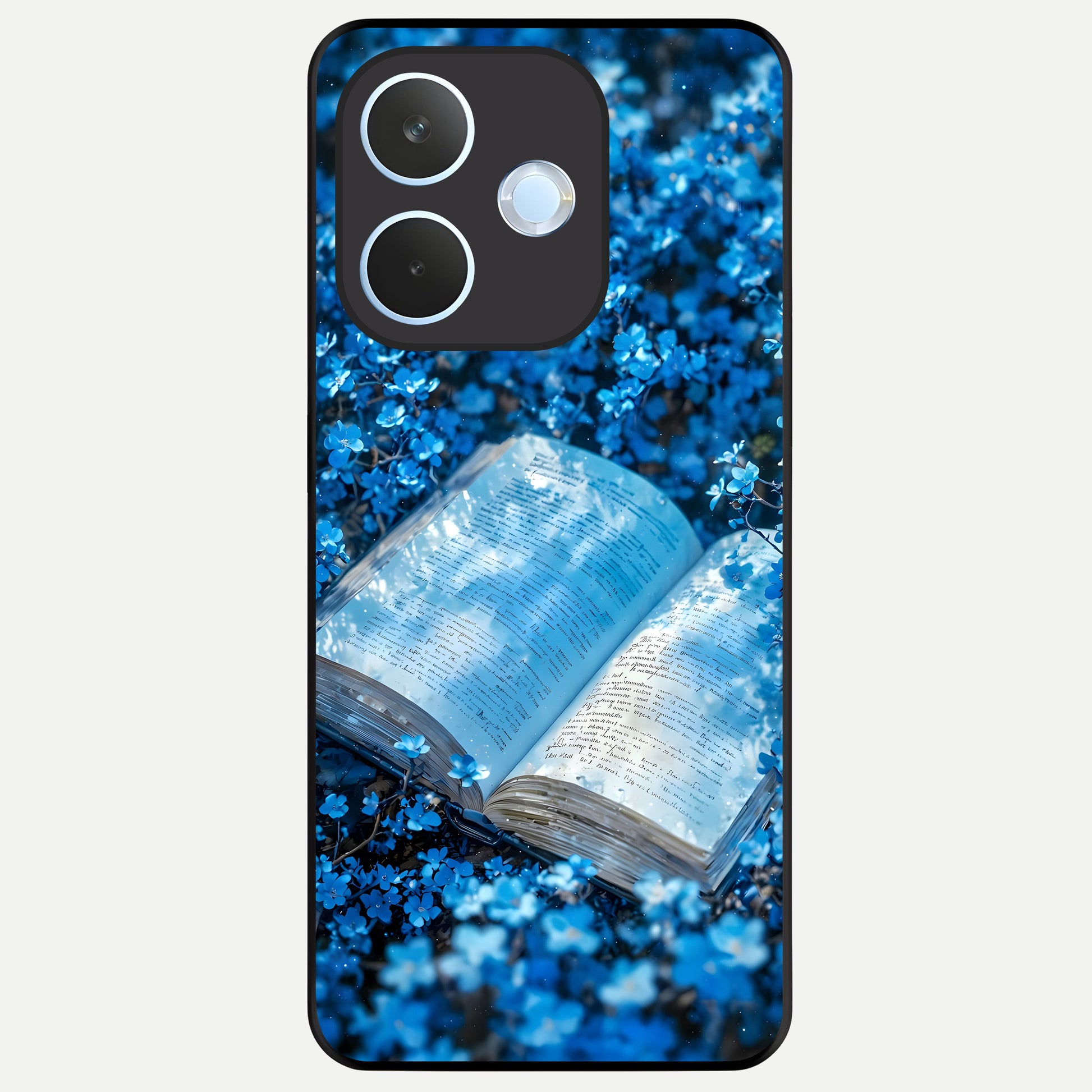  Blue Bloom Tales Glass Case For Oppo Reno 15 Pro mini back cover – full design glossy printed glass finish