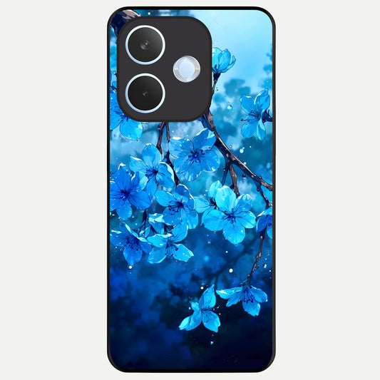  Blue Blossoms Branch Glass Case For Oppo Reno 15 Pro mini back cover – full design glossy printed glass finish