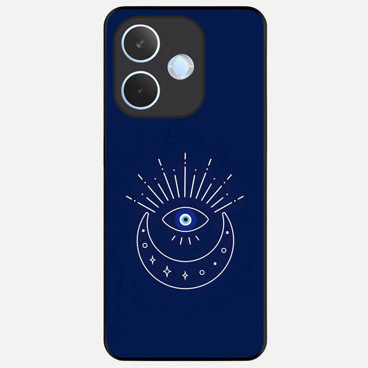  Blue Evil Eye Glass Case For Oppo Reno 15 Pro mini back cover – full design glossy printed glass finish