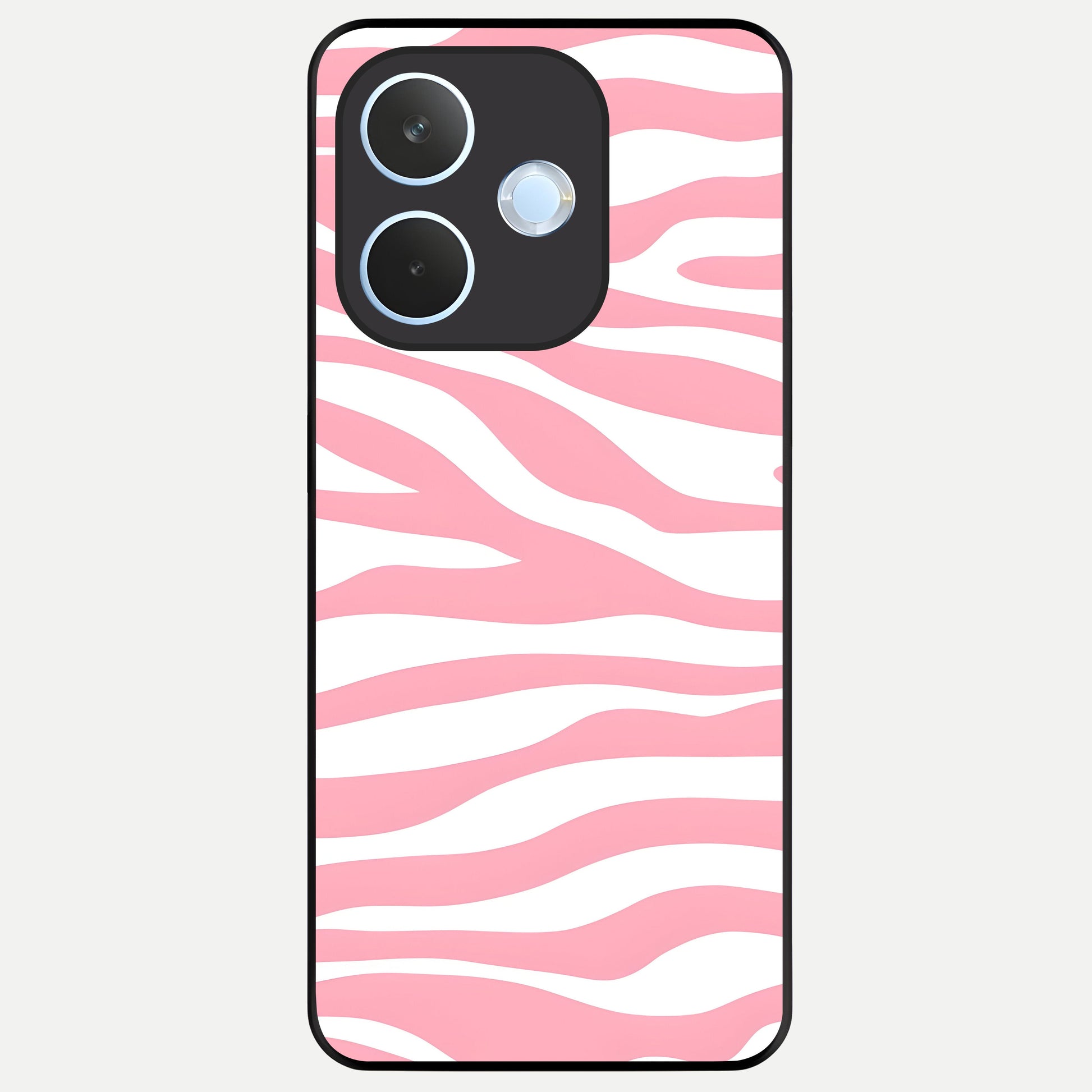  Blush Zebra Flow Glass Case For Oppo Reno 15 Pro mini back cover – full design glossy printed glass finish