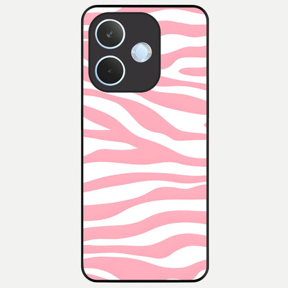  Blush Zebra Flow Glass Case For Oppo Reno 15 Pro mini back cover – full design glossy printed glass finish