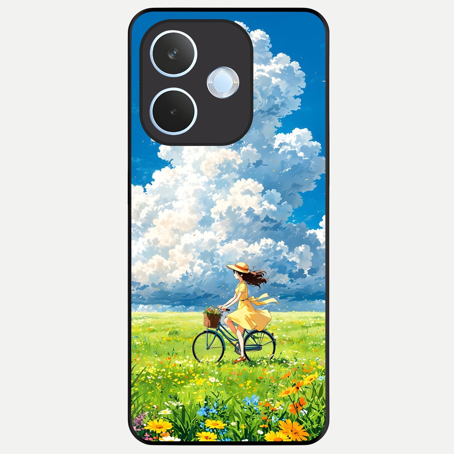  Breezy Meadow Ride Glass Case For Oppo Reno 15 Pro mini back cover – full design glossy printed glass finish