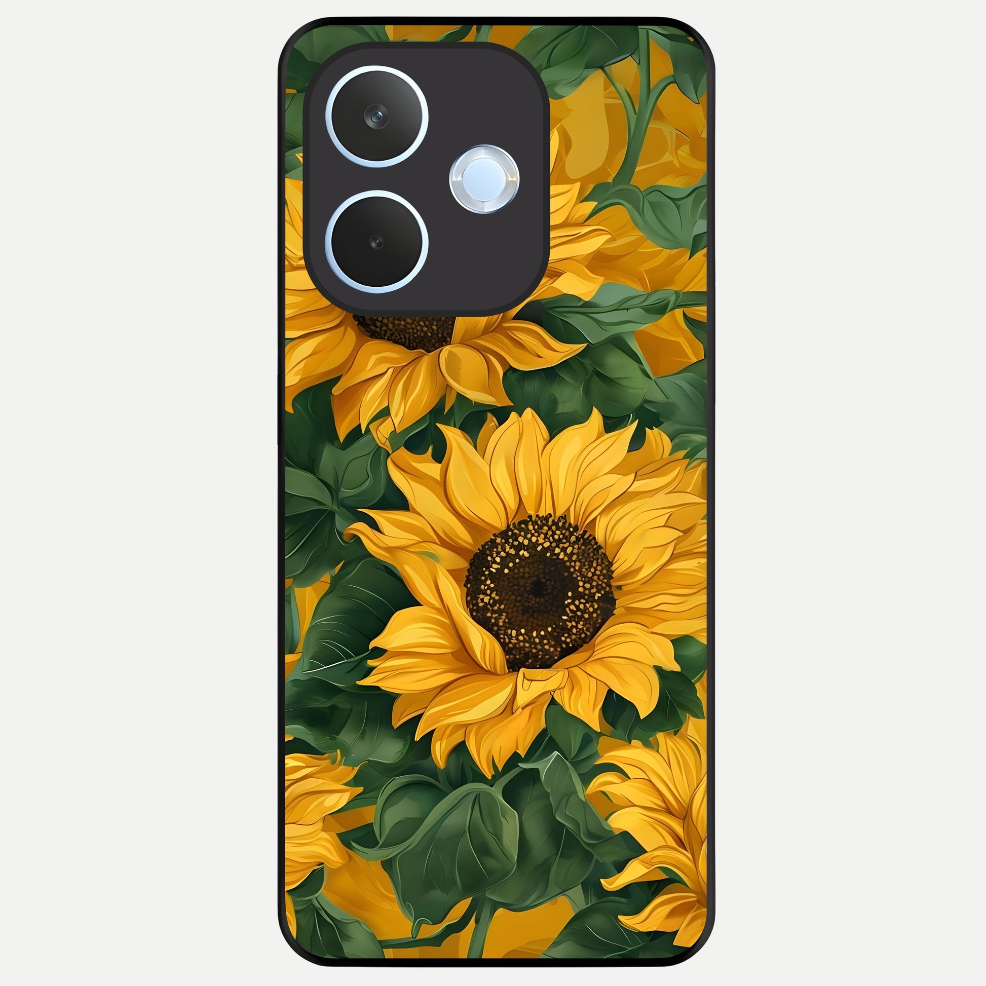  Bright Sunflower Bloom Glass Case For Oppo Reno 15 Pro mini back cover – full design glossy printed glass finish