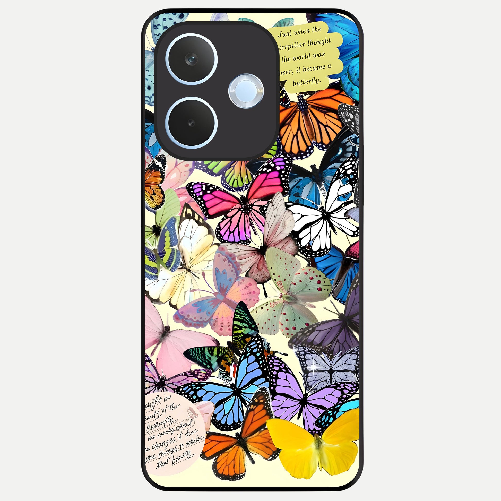  Butterflies Petal Dream Glass Case For Oppo Reno 15 Pro mini back cover – full design glossy printed glass finish