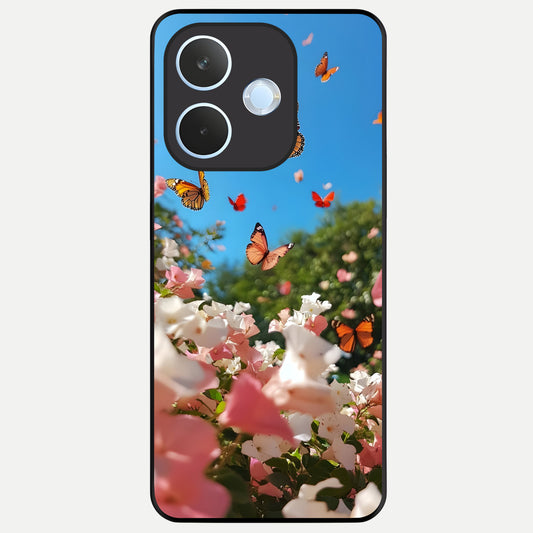  Butterflies In Bloom Sky Glass Case For Oppo Reno 15 Pro mini back cover – full design glossy printed glass finish