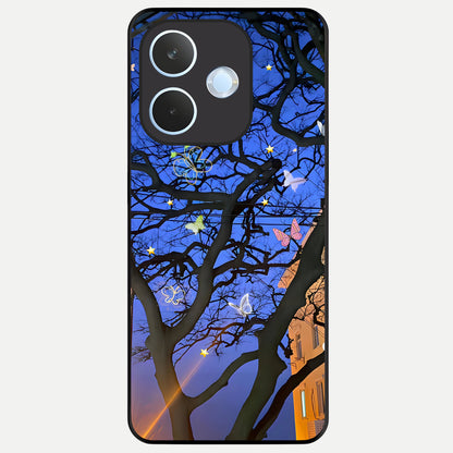  Butterfly Night Magic Glass Case For Oppo Reno 15 Pro mini back cover – full design glossy printed glass finish