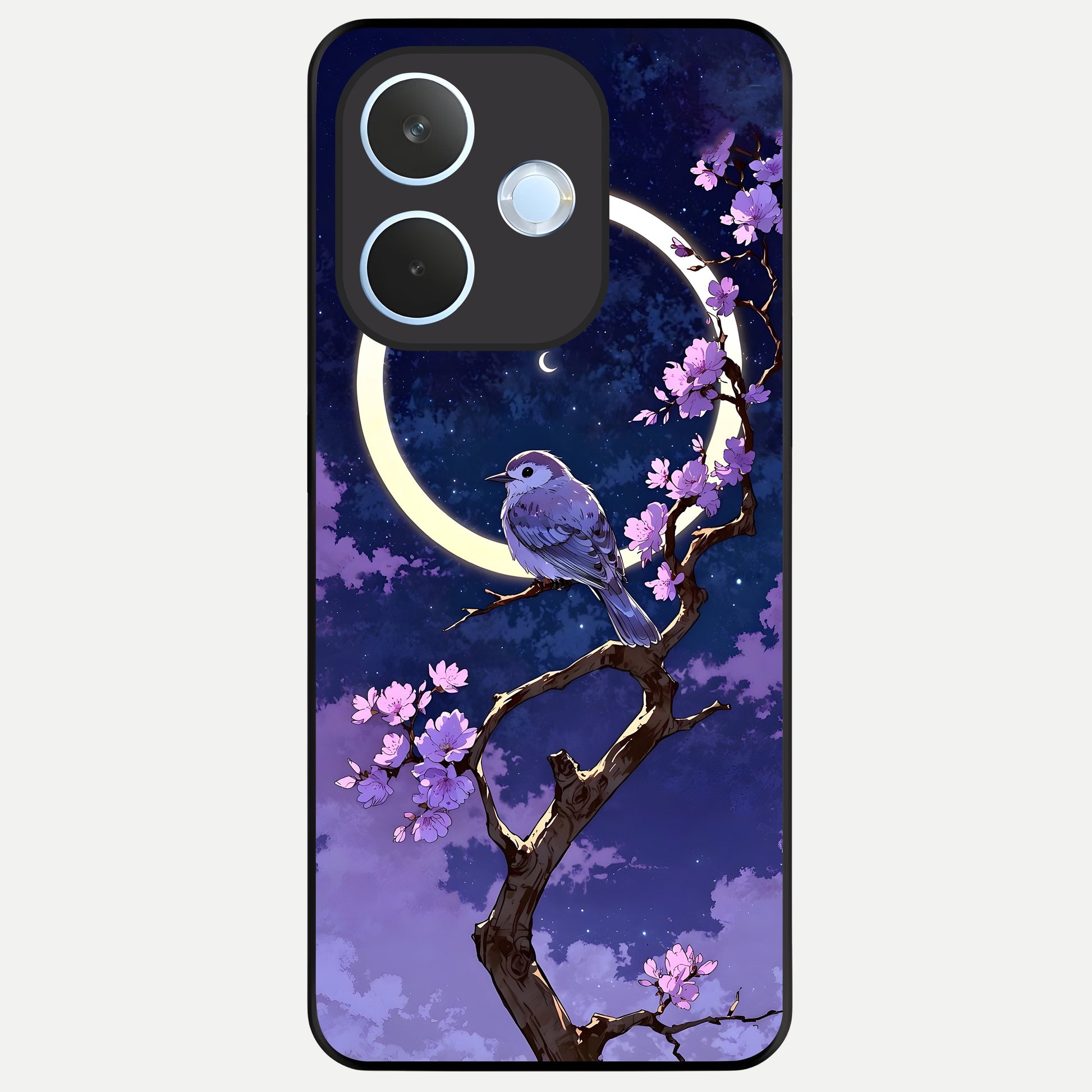  Celestial Bird Blossom Glass Case For Oppo Reno 15 Pro mini back cover – full design glossy printed glass finish