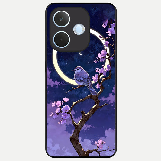  Celestial Bird Blossom Glass Case For Oppo Reno 15 Pro mini back cover – full design glossy printed glass finish