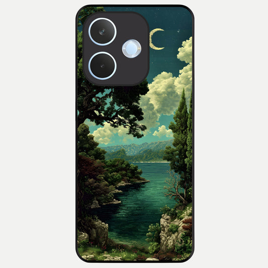  Celestial Lake Peace Glass Case For Oppo Reno 15 Pro mini back cover – full design glossy printed glass finish