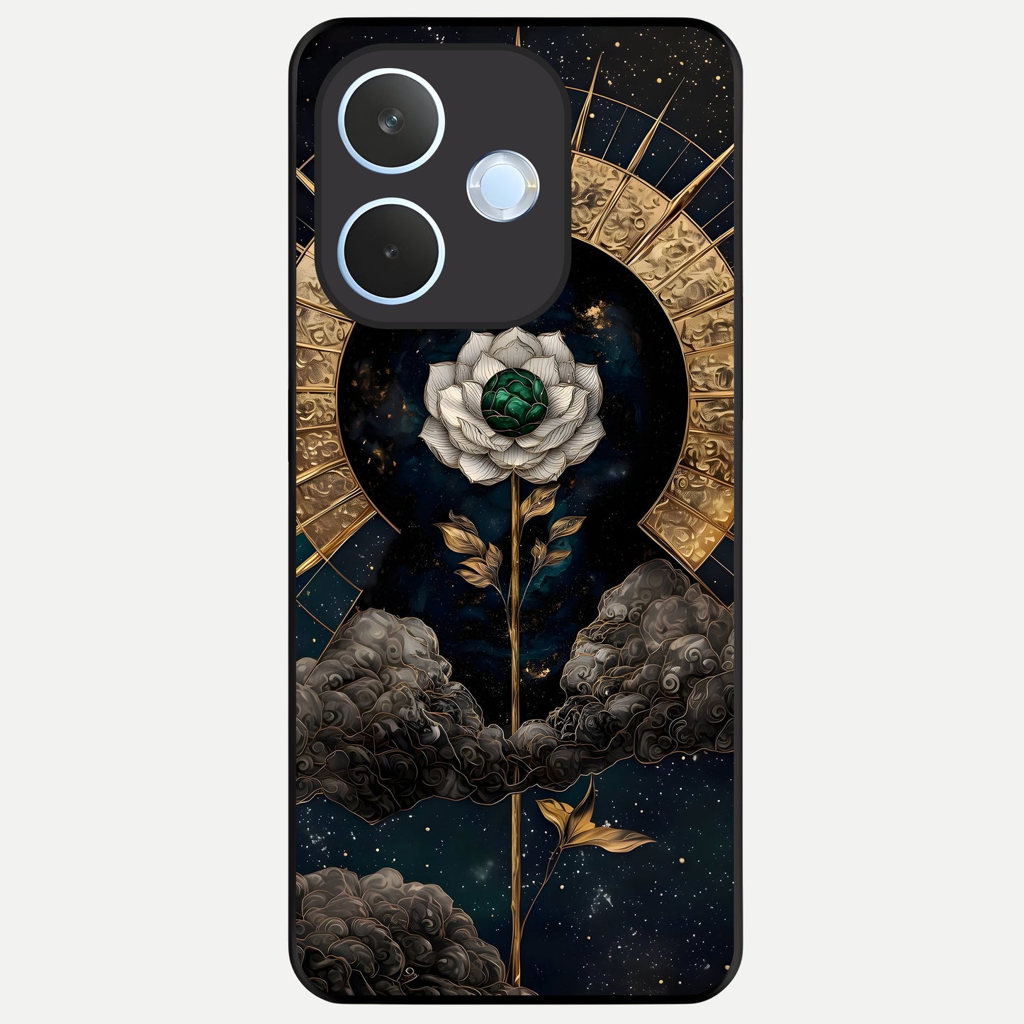  Celestial Lotus Morang Glass Case For Oppo Reno 15 Pro mini back cover – full design glossy printed glass finish