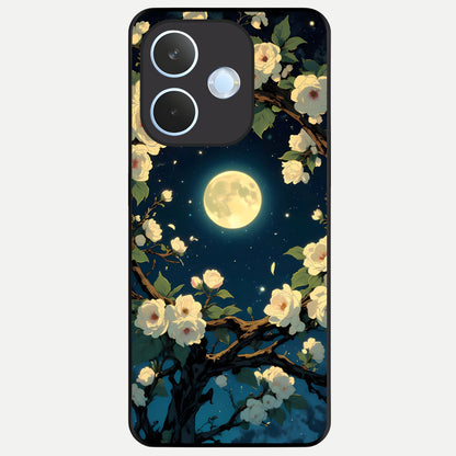  Celestial Moon And Flower Glass Case For Oppo Reno 15 Pro mini back cover – full design glossy printed glass finish