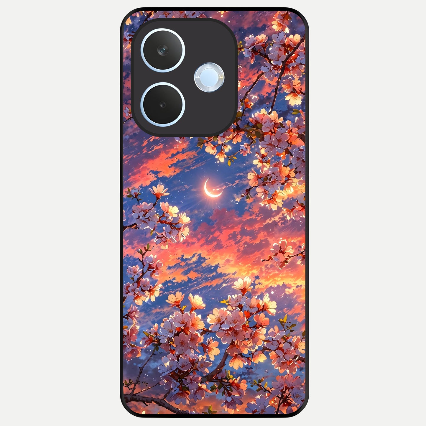  Celestial Sakura Sunset Glass Case For Oppo Reno 15 Pro mini back cover – full design glossy printed glass finish