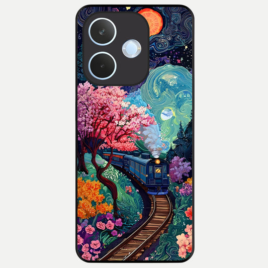  Celestial Train Journey Glass Case For Oppo Reno 15 Pro mini back cover – full design glossy printed glass finish