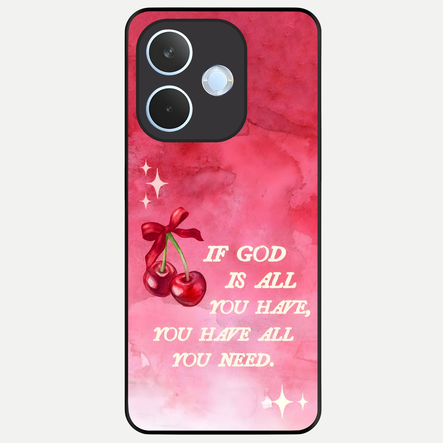  Cherry Quote Glass Case For Oppo Reno 15 Pro mini back cover – full design glossy printed glass finish