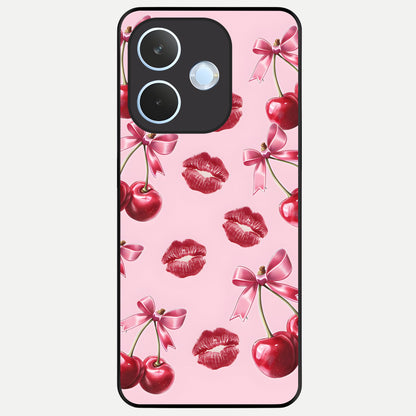  Cherry With Lips Glass Case For Oppo Reno 15 Pro mini back cover – full design glossy printed glass finish