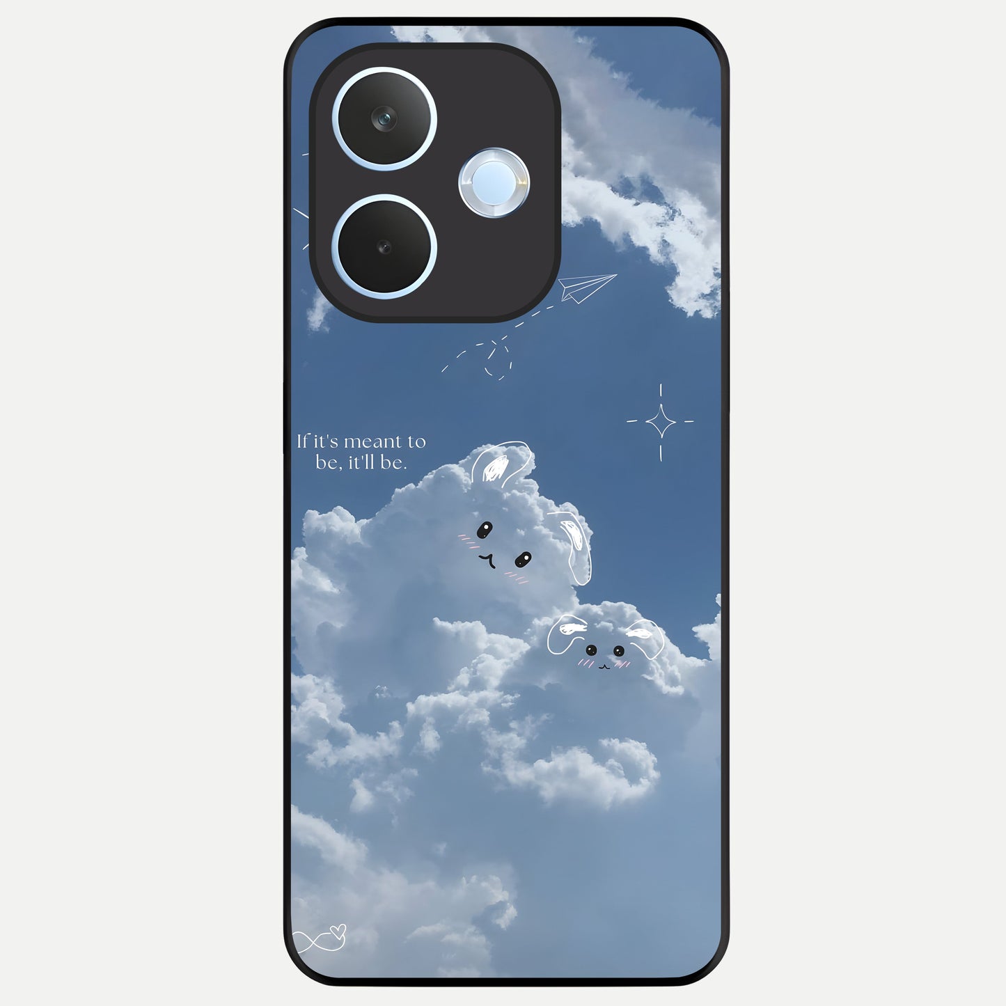  Cloud Bunny Dreams Glass Case For Oppo Reno 15 Pro mini back cover – full design glossy printed glass finish