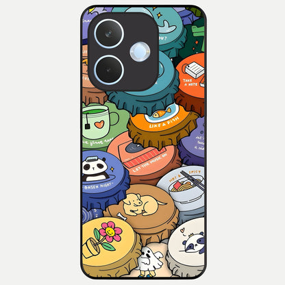  Coins Patterns Glass Case For Oppo Reno 15 Pro mini back cover – full design glossy printed glass finish