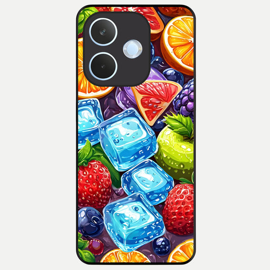  Colorful Fruits with Ice Glass Case For Oppo Reno 15 Pro mini back cover – full design glossy printed glass finish